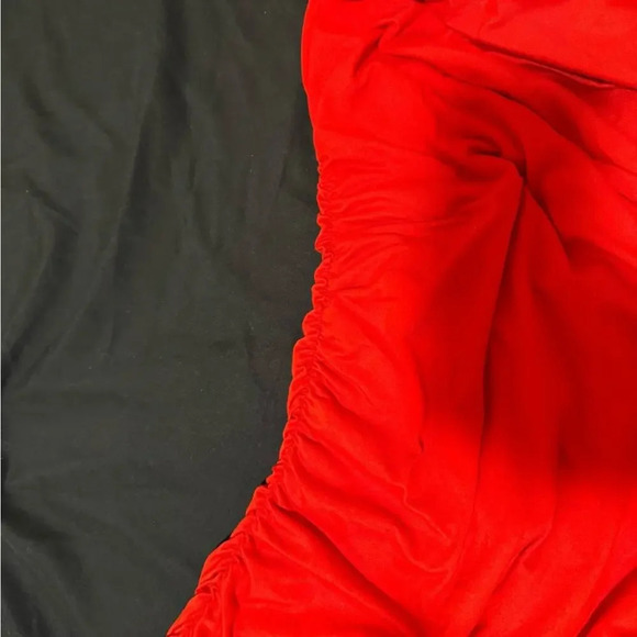 Maternity Red Fitted Ruched Cutout Neclkine - Picture 8 of 8